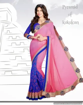 Picture of indian pakistani designer saree ethnic party wear boll,