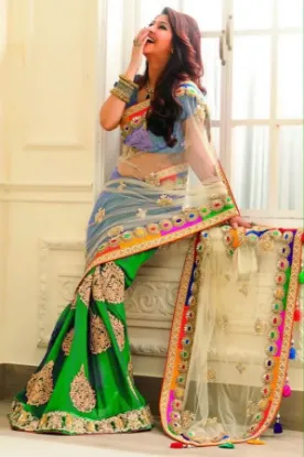 Picture of indian pakistani designer saree ethnic party wear bolly