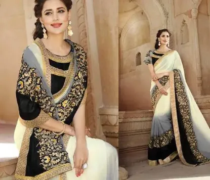 Picture of indian pakistani party wear saree bollywood designer sa