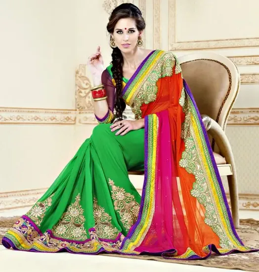 Picture of indian pakistani partywear sari wedding designer saree 