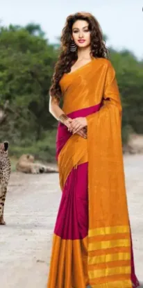 Picture of indian peach designer border work bollywood sari silk ,