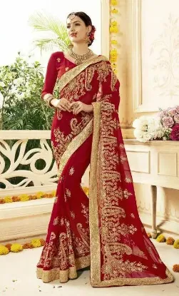 Picture of indian printed saree beige polyester fabric bandhani e,