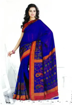 Picture of indian saree handmade pure silk fabric traditional prin