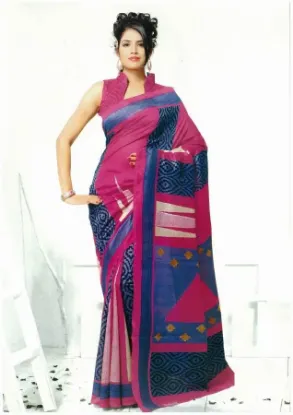 Picture of indian saree silk blend fabric handmade hand woven craf