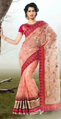 Picture of indian soft silk saree grand pallu full jari work modes