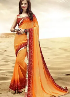 Picture of indian traditional bandhani saree silk blend ethnic vi,