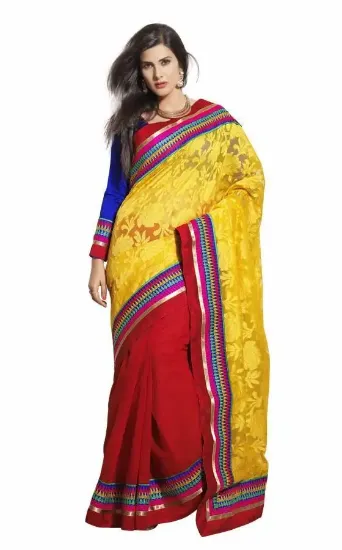 Picture of indian traditional pure kota silk magenta saree sari w,