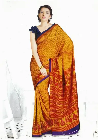 Picture of indian traditional sari modest maxi gown bandhani print