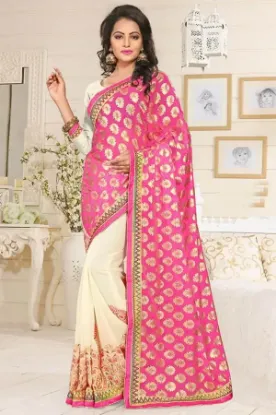 Picture of indian traditional stunning designer partywear net sar,