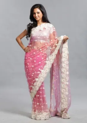 Picture of indian traditional stunning designer partywear net sare