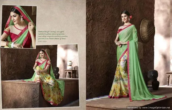 Picture of indian traditional women saree georgette fabric ethnic,