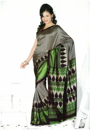 Picture of indian trandy poly cotton saree traditional party wear,