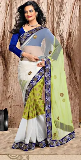 Picture of indian wedding girl wear saree designer bollywood cape 