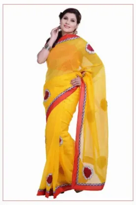 Picture of indian women saree elegant fashion handmade printed sil