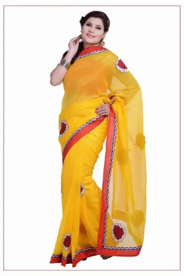 Picture of indian women saree elegant fashion handmade printed sil