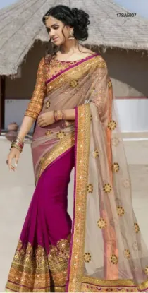 Picture of indian women wear traditional craft fabric saree ethnic