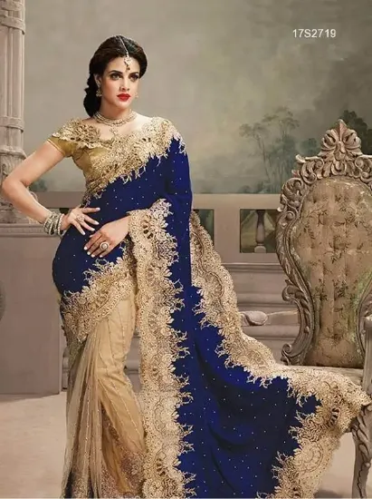 Picture of ivory soft silk saree handloom heavy paithani silkjari 