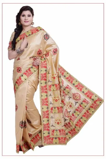 Picture of latest designer resham sari zari work banarasi saree c,