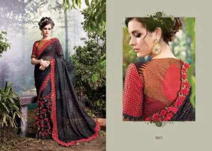 Picture of latest designer sari resham zari work banarasi saree c,