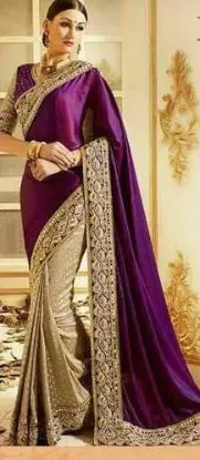 Picture of latest indian asian bridal sareesari with short sleeve,