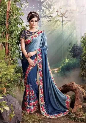 Picture of latest indian bollywood designer georgette printed sar,