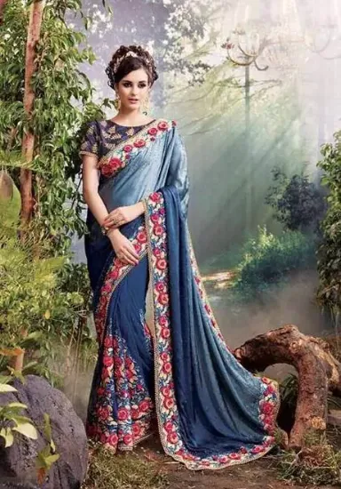 Picture of latest indian bollywood designer georgette printed sar,