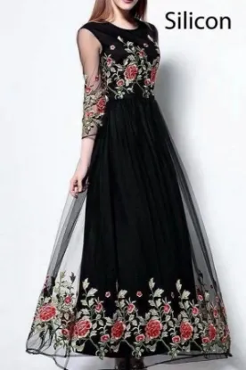 Picture of modest maxi gown long mermaid evening dress maxi gowny 