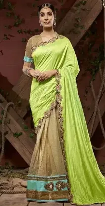 Picture of magenta traditional tassar silk saree pakistani self wo