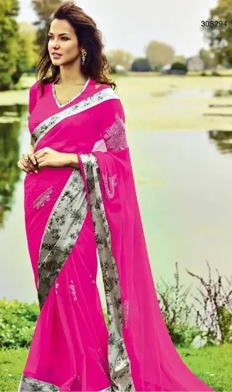 Picture of maroon art silk sari with blouse beautiful wedding wear