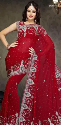 Picture of modest maxi gown designer bollywood sari multi flower p