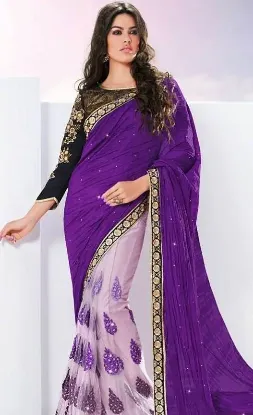 Picture of modest maxi gown designer saree wedding party wear paki