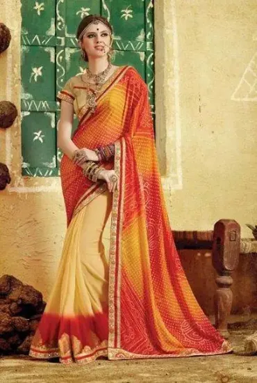 Picture of modest maxi gown fancy georgette saree indian designer 