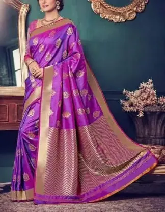 Picture of modest maxi gown indian bhagalpuri silk saree with kant