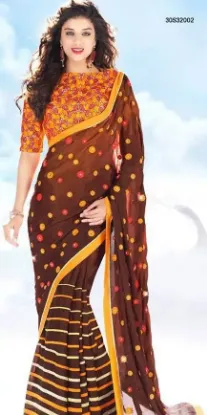 Picture of modest maxi gown indian bollywood saree mose crepe fabr