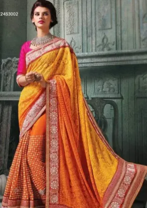 Picture of modest maxi gown listing indian traditional woven banar