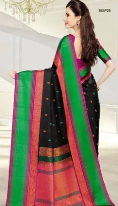 Picture of modest maxi gown listing indian traditional woven banar