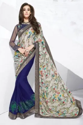 Picture of modest maxi gown saree women fashion georgette fabric i