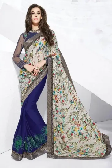 Picture of modest maxi gown saree women fashion georgette fabric i