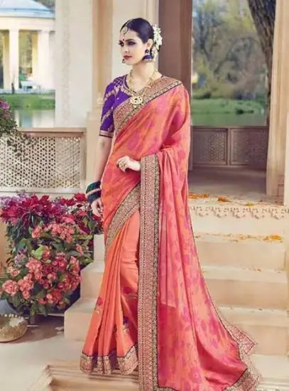 Picture of modest maxi gown wedding wear indian ethnic saree desig