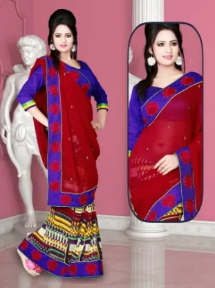 Picture of moroccan style outfit size printed saree georgette ligh