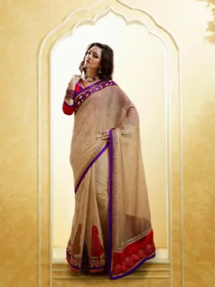 Picture of moroccan style outfit size printed saree georgette ligh