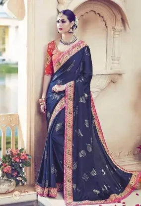 Picture of multi color saree for women indian traditional wear co,