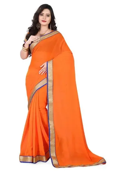 Picture of multi floral printed awesome beautiful saree with runni