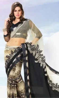 Picture of navy blue saree indian wedding events festival ethnic p