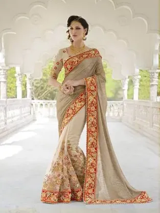 Picture of nice look saree awesome banarasi blouse running party ,