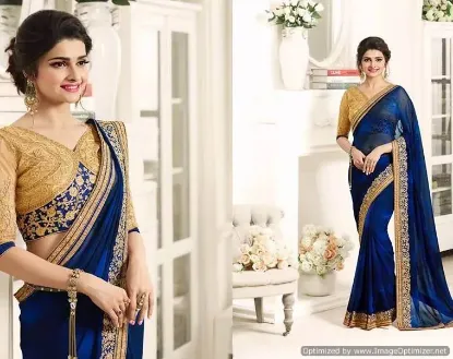 Picture of nice look saree pakistani indian ethnic designer threa,