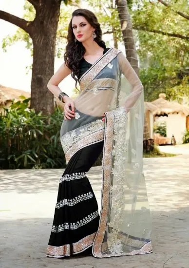 Picture of nw bollywood wedding sequin party wear saree sari bell,