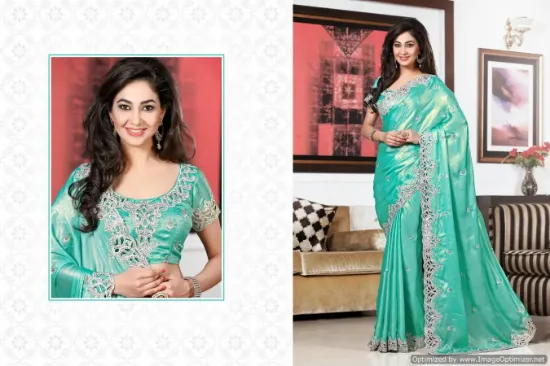 Picture of nw ethnic wedding shiny net sari saree dupatta traditi,