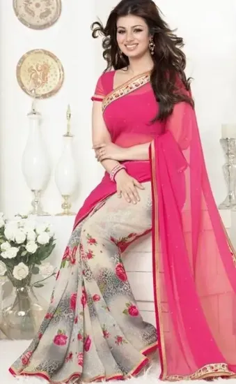 Picture of online latest festive wear pink color border original g