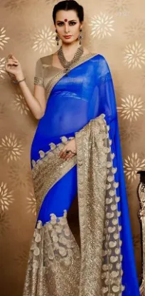 Picture of pakistani beautiful designer sari traditional partywear